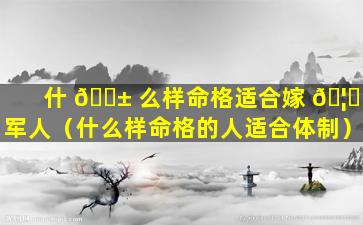 什 🐱 么样命格适合嫁 🦁 军人（什么样命格的人适合体制）